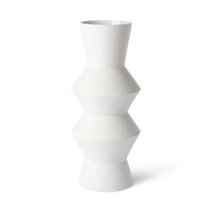 ACCESSORIES - speckled clay vase angular L