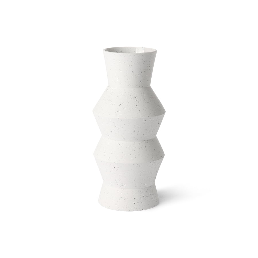 ACCESSORIES - speckled clay vase angular M