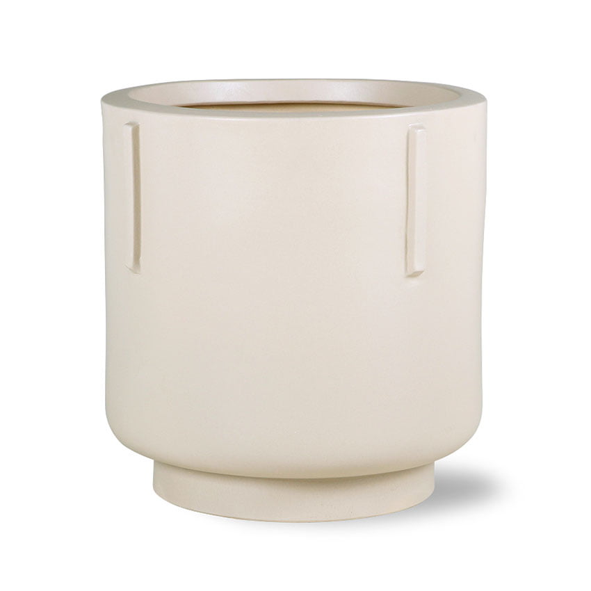 ACCESSORIES - footed pot earthenware cream