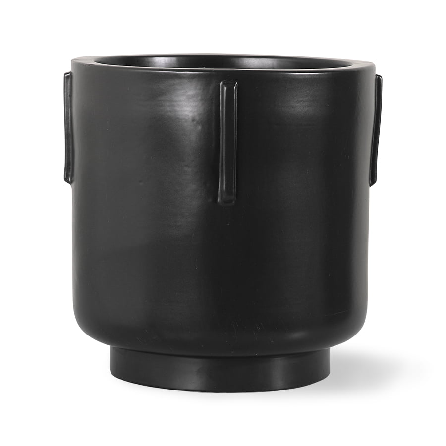 ACCESSORIES - footed pot earthenware black