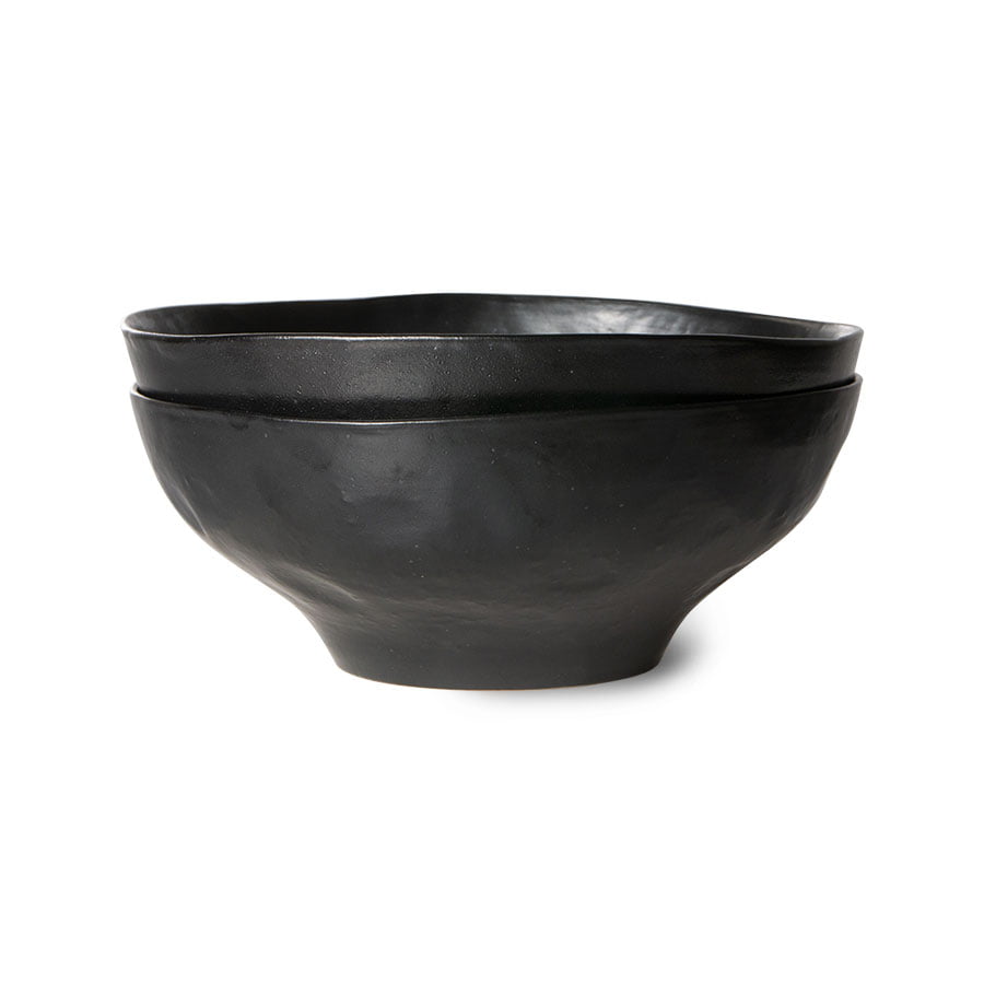TABLEWARE - bold & basic ceramics: large bowl black (set of 2)