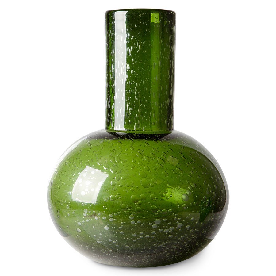 ACCESSORIES - green glass blown vase M