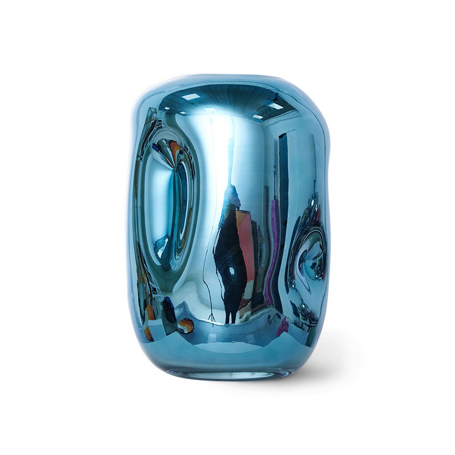 ACCESSORIES - HK Objects: blue chrome glass vase