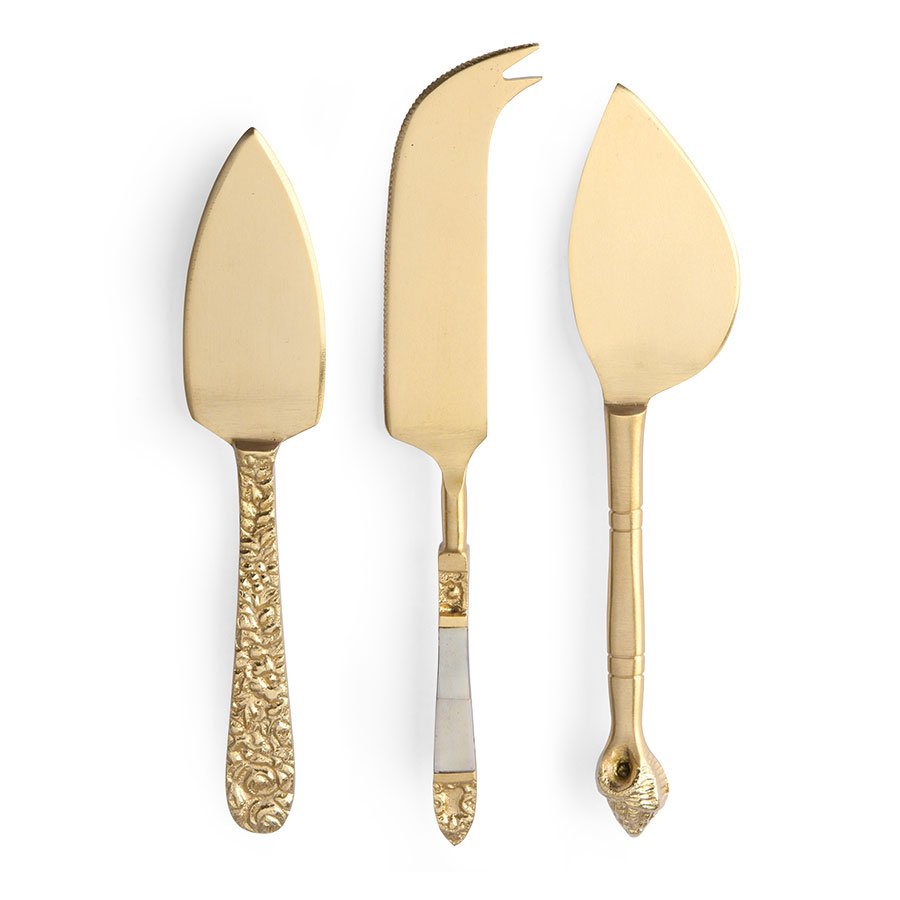 TABLEWARE - cheese knives gold set of 3