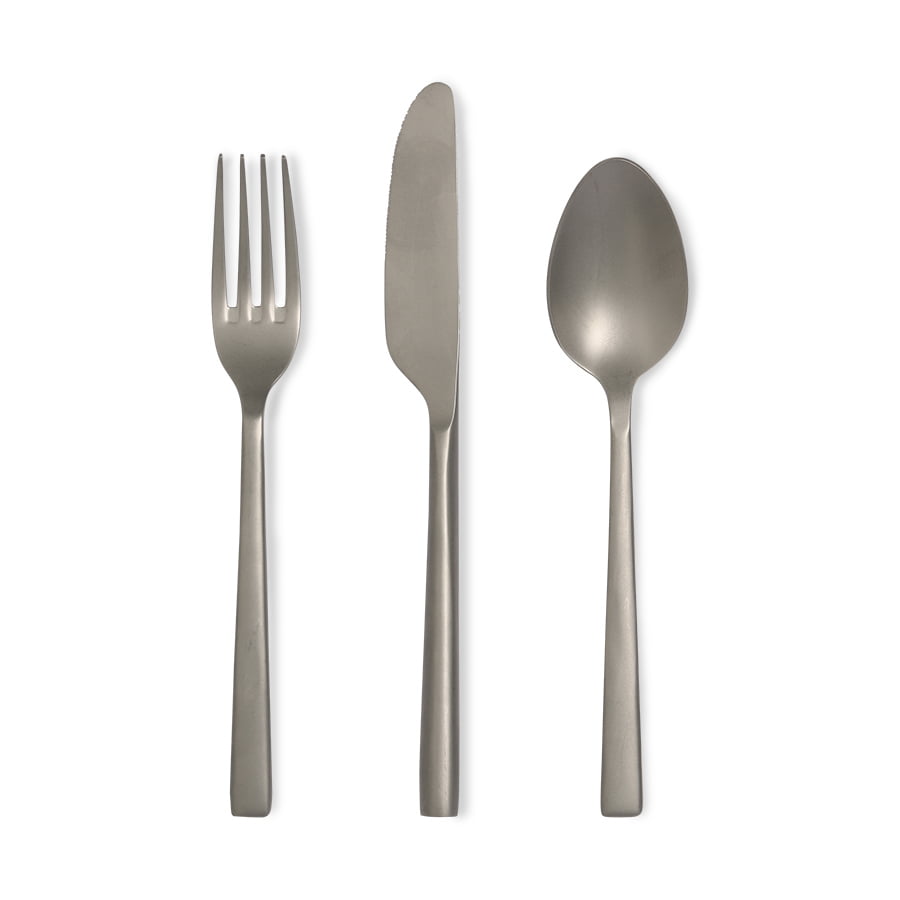 TABLEWARE - frosted metal cutlery (set of 3)