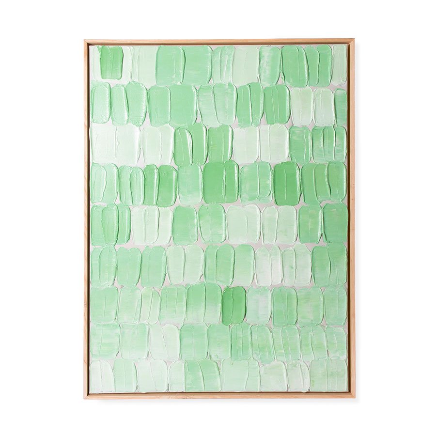 ACCESSORIES - framed painting green palette abstract 75x100cm