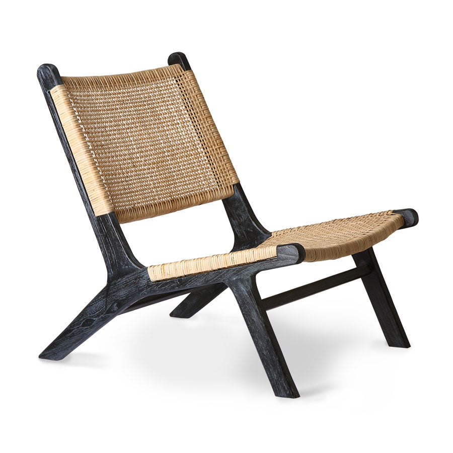 FURNITURE - webbing lounge chair black/natural