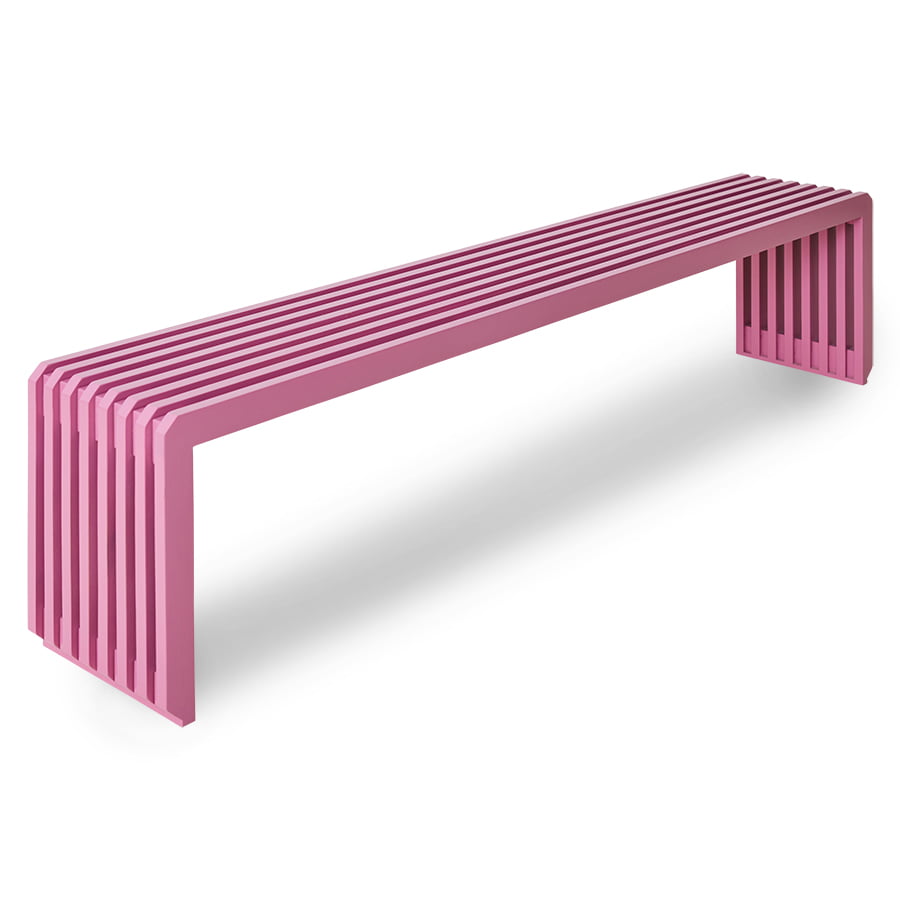 FURNITURE - Slatted bench hot pink L