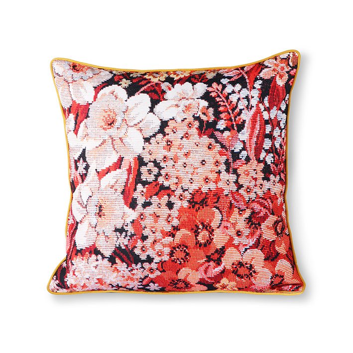 TEXTILES & RUGS - printed floral cushion coloured (50x50)