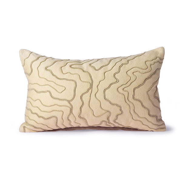 TEXTILES & RUGS - cream cushion with stitched lines (30x50)