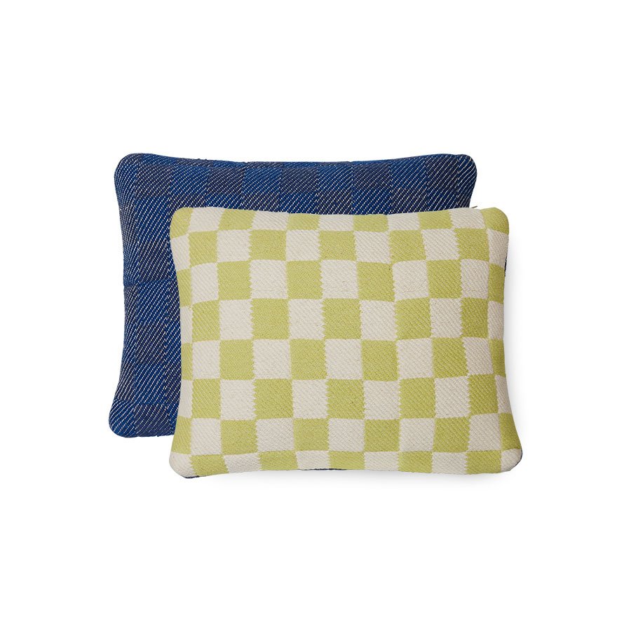 TEXTILES & RUGS - Checkered woven cushion Berries  (38x48)