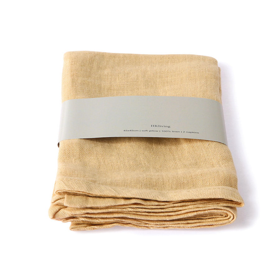 TEXTILES & RUGS - linen napkin soft yellow set of 2 (45x45)