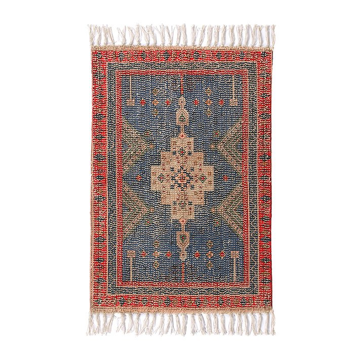 TEXTILES & RUGS - printed bathmat red/blue overtufted (60x90)