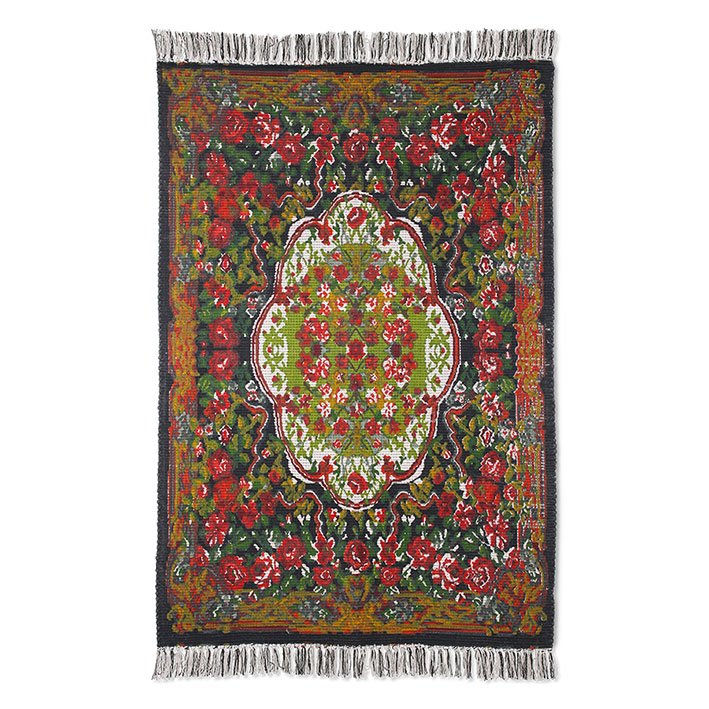 TEXTILES & RUGS - printed rose kelim rug (120x180)