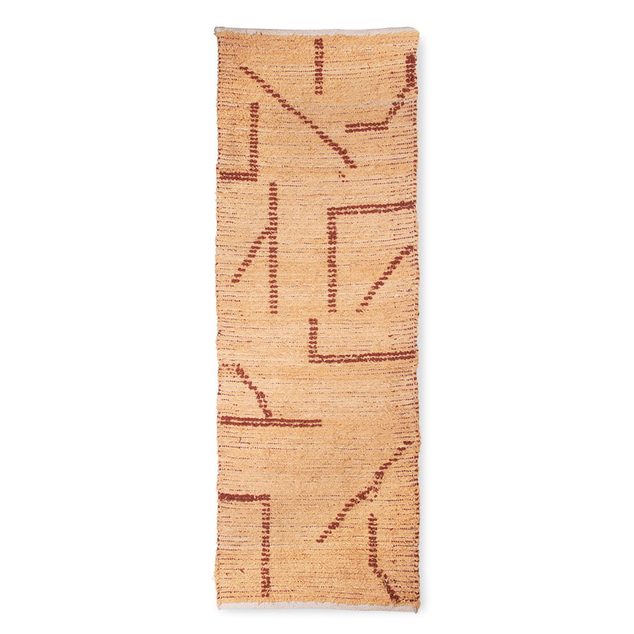 TEXTILES & RUGS - hand woven cotton runner peach/mocha (70x200)
