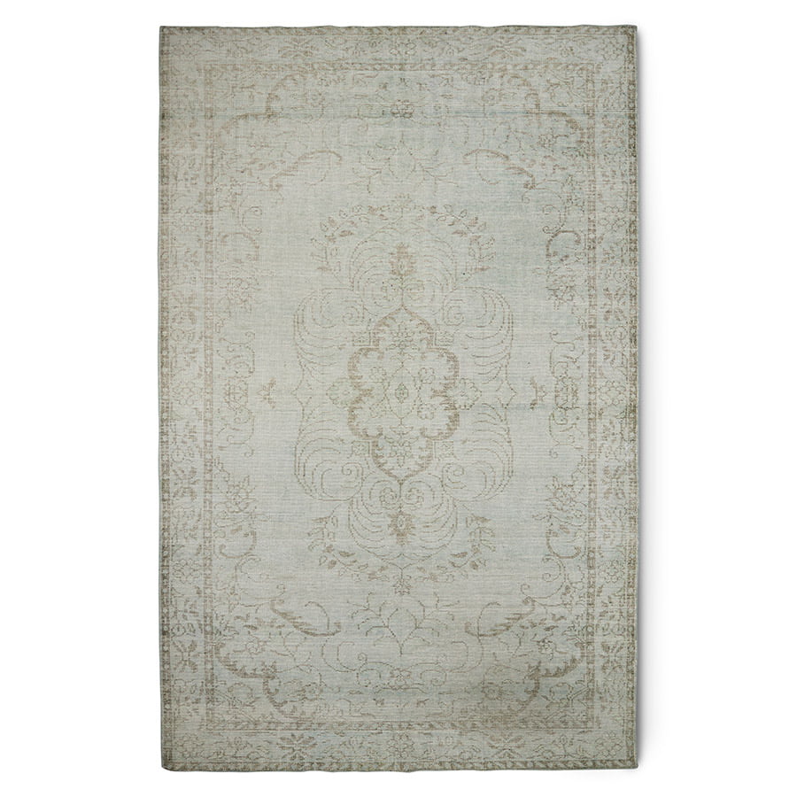 TEXTILES & RUGS - wool knotted rug grey/green (180x280)
