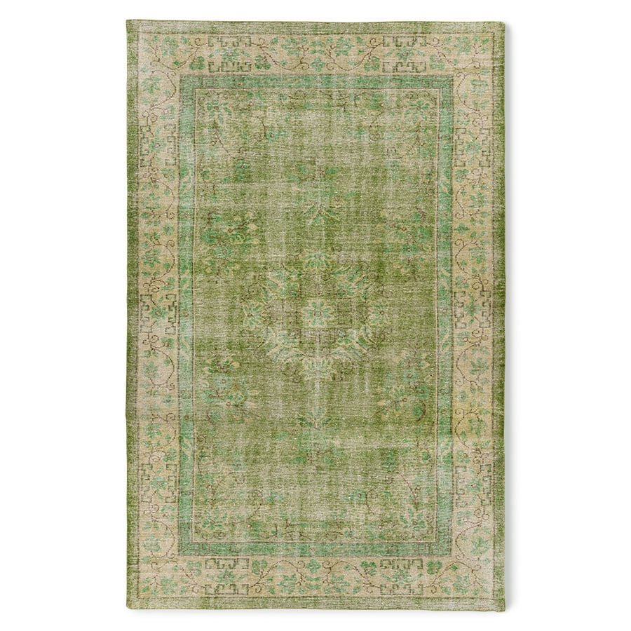 TEXTILES & RUGS - wool knotted rug green (200x300)