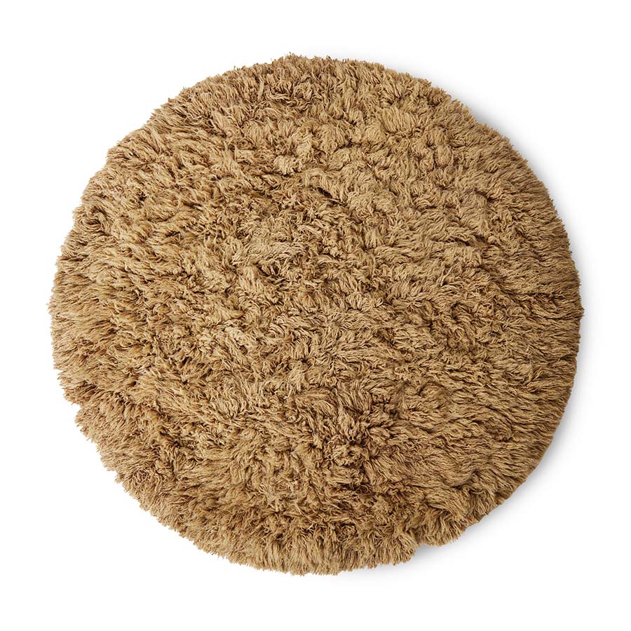 TEXTILES & RUGS - Fluffy round rug caramel (ø200)