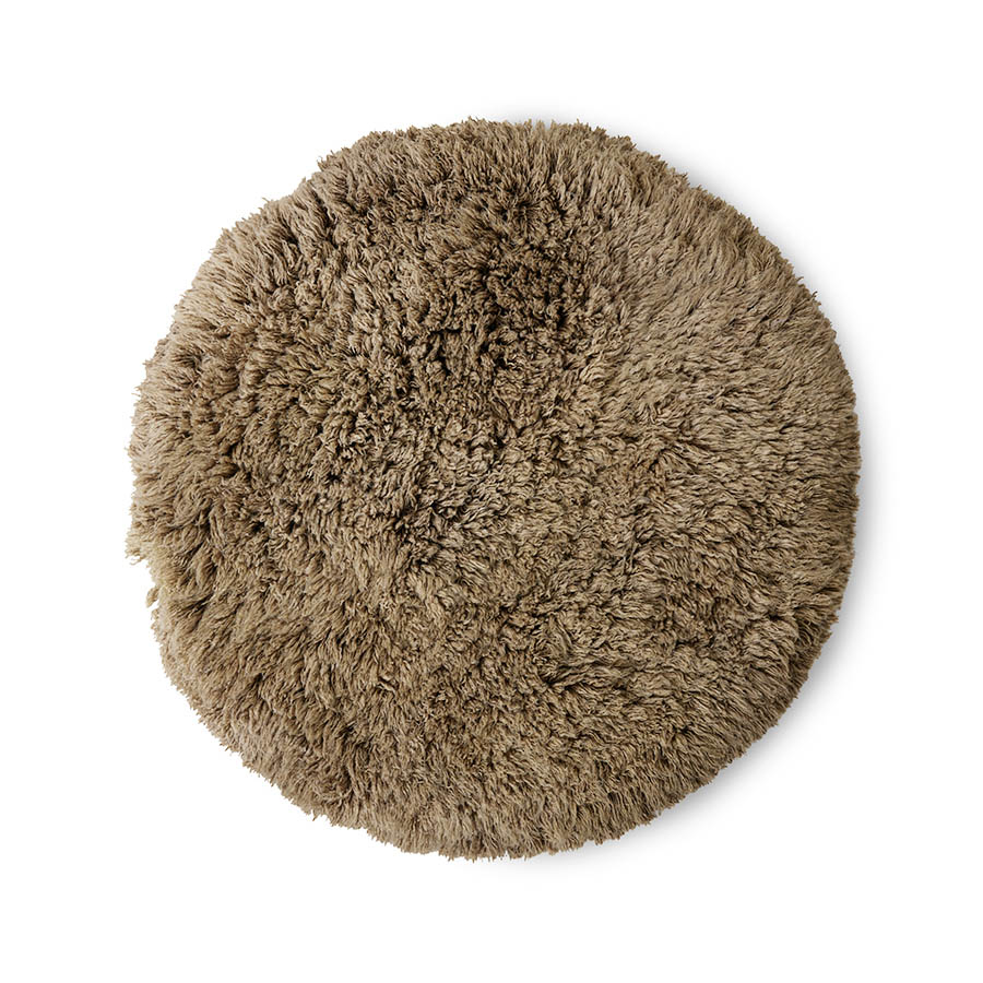 TEXTILES & RUGS - Fluffy round rug sage (ø150)