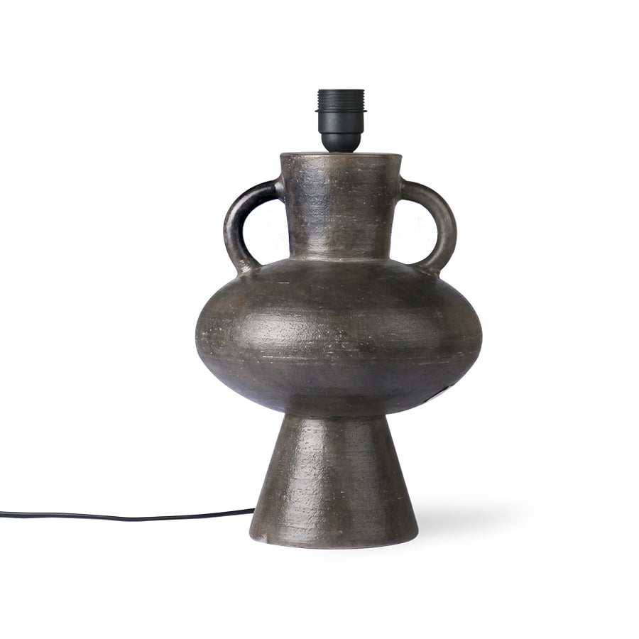 LIGHTING - stoneware lamp base charcoal L