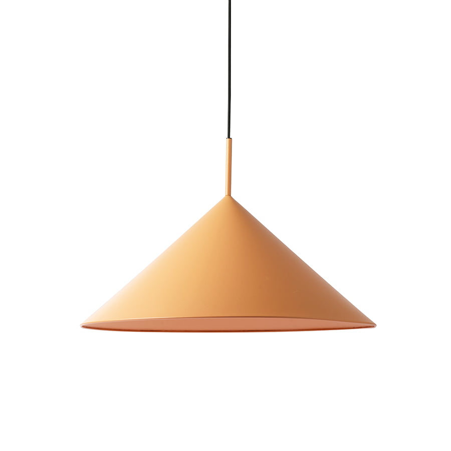 LIGHTING - metal triangle pendant lamp L matt peach