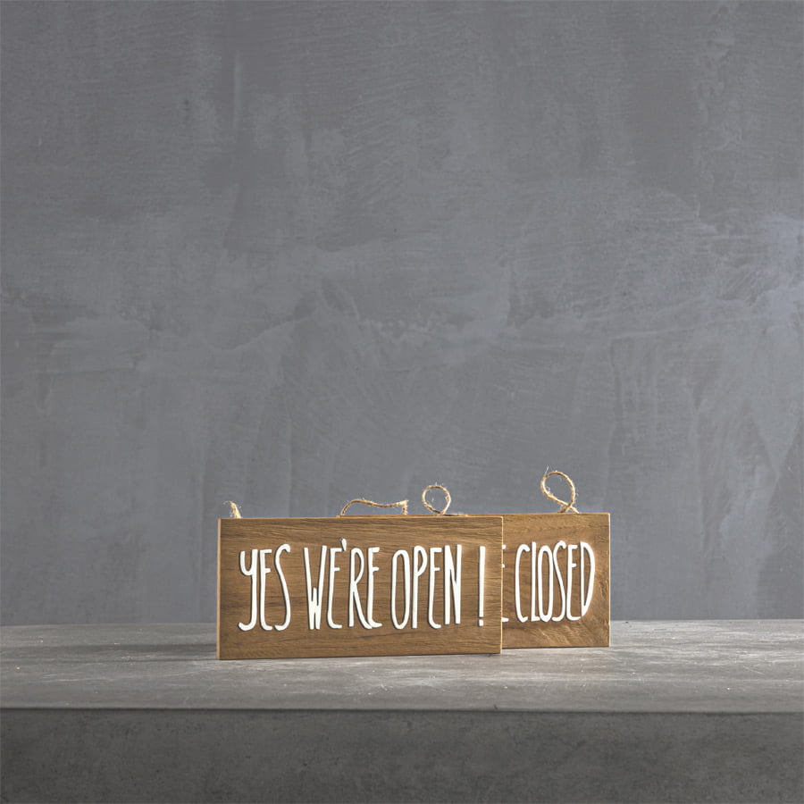 ACCESSORIES-DECORATION-WE ARE OPEN/CLOSED DOOR HANGING SIGN