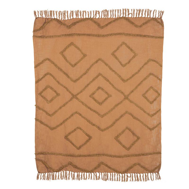 TEXTILES & RUGS-TTS1025 THROW BROWN