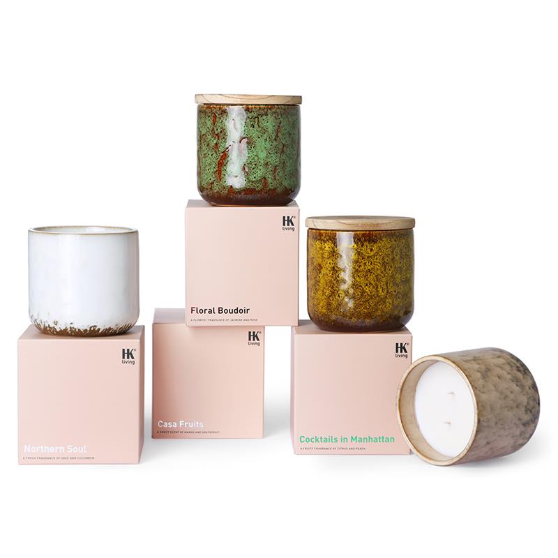 ACCESSORIES-AKA3352 CERAMIC SCENTED CANDLE: FLORAL BOUDOIR