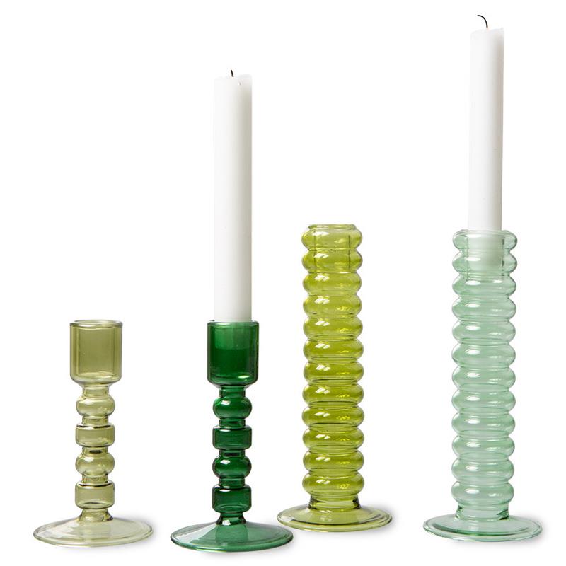 ACCESSORIES-ΑΚΑ3361 THE EMERALDS: GLASS CANDLE HOLDER M