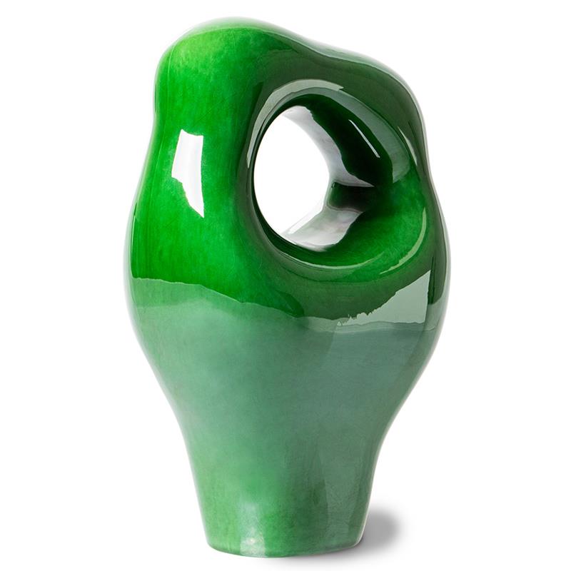 ACCESSORIES-ACE7018 HK OBJECTS: CERAMIC SCULPTURE GLOSSY GREEN