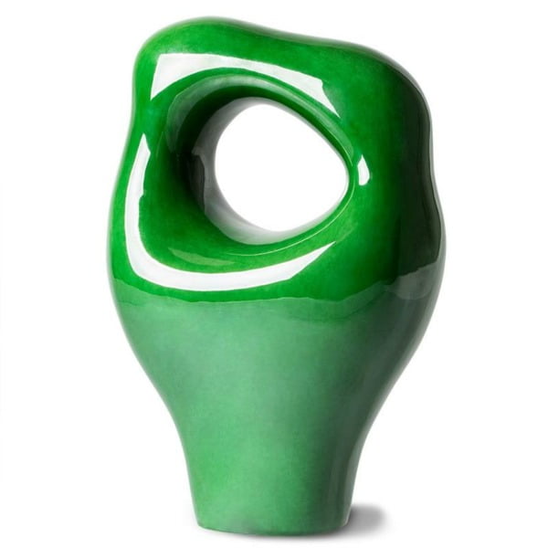 ACCESSORIES-ACE7018 HK OBJECTS: CERAMIC SCULPTURE GLOSSY GREEN