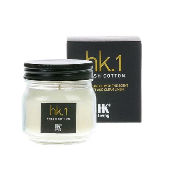 ACCESSORIES-AKA3318 GLASS SOY CANDLE FRESH COTTON