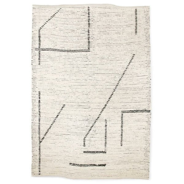 TEXTILES & RUGS-TTK3068 HAND WOVEN COTTON RUG CREAM/CHARCOAL (200X300)