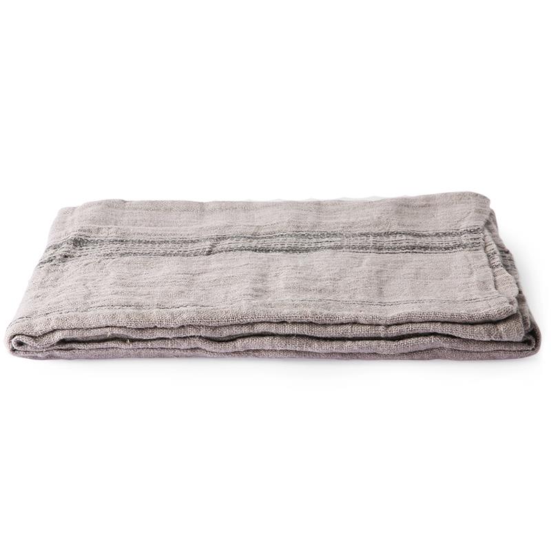 TEXTILES & RUGS-TOT4026 NATURAL/STRIPED LINEN TABLE CLOTH (140X220)