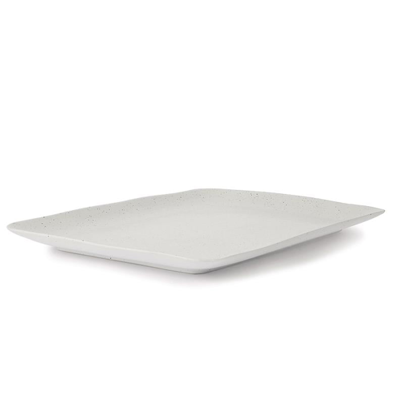 TABLEWARE-ACE6818 BOLD & BASIC CERAMICS: SPECKLED TRAY WHITE