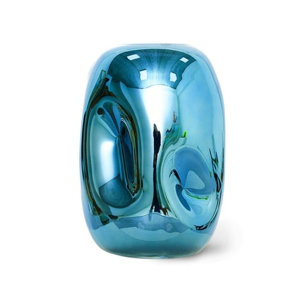 ACCESSORIES-AGL4491 HK OBJECTS: BLUE CHROME GLASS VASE