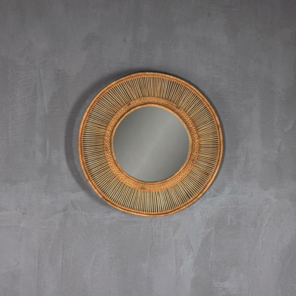 ACCESSORIES-MALAWI MIRROR ROUND NATURAL SMALL