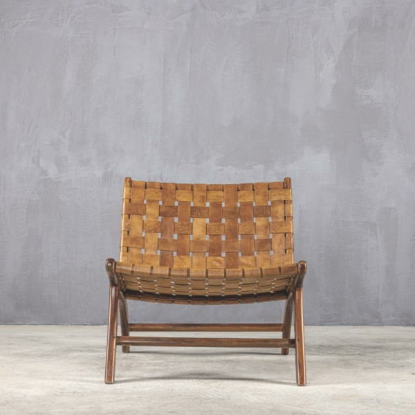 FURNITURE-STRAP CAMEL LOUNGE CHAIR