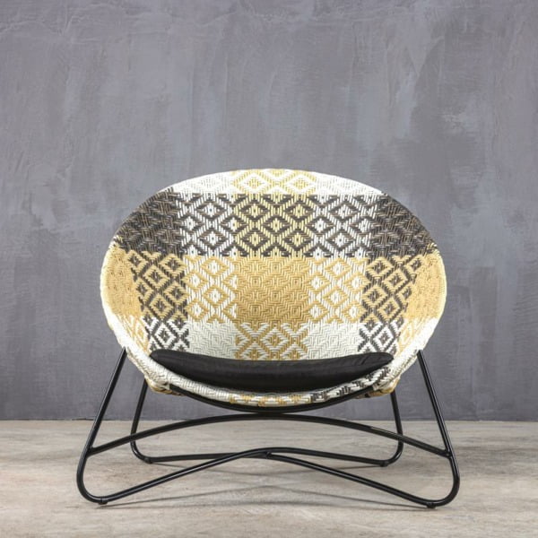 FURNITURE-BRAZIL LOUNGE CHAIR WITH BLACK CUSHION