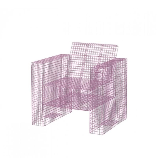 FURNITURE-WIRE SMALL LOUNGE ARMCHAIR