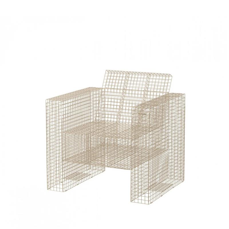 FURNITURE-WIRE SMALL LOUNGE ARMCHAIR